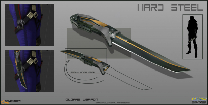 Concept art of Olga's weapon from Remember Me by Frederic Augis