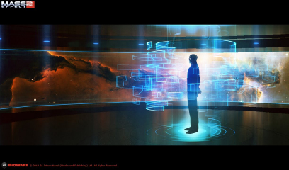 Concept art of the Illusive Man's office from Mass Effect 2 by Matt Rhodes