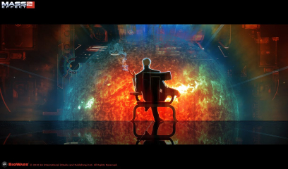 Concept art of the Illusive Man's office from Mass Effect 2 by Matt Rhodes