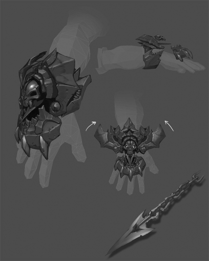 Concept art of artifacts from Darksiders by Paul Richards