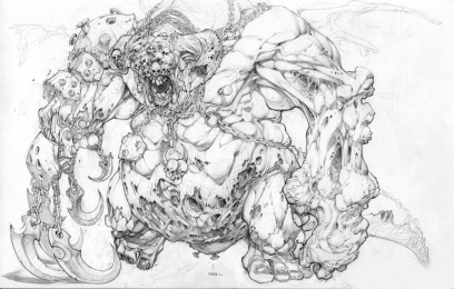 Concept art of a demon boss from Darksiders by Joe Madureira