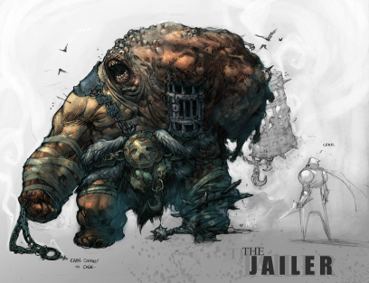 Concept art of the Jailer from Darksiders by Joe Madureira