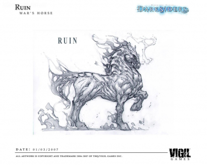 Concept art of Ruin from Darksiders by Joe Madureira