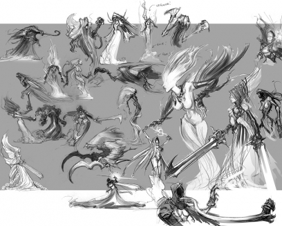 Concept art of wraiths from Darksiders by Paul Richards