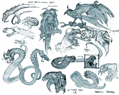 Concept art of creatures from Darksiders by Paul Richards
