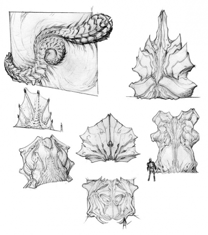 Concept art of hell growth from Darksiders by Paul Richards