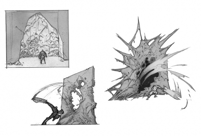 Concept art of web from Darksiders by Paul Richards