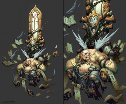 Concept art of the Scribe from Darksiders II by Avery Coleman