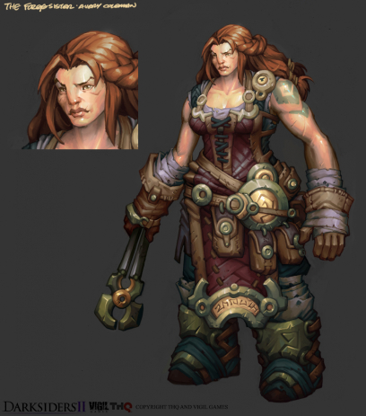 Concept art of the Forge Sister from Darksiders II by Avery Coleman
