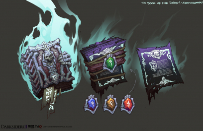 Concept art of the Book of the Dead from Darksiders II by Avery Coleman