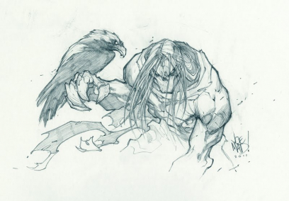 Concept art of Death and Dust Concept from Darksiders 2 by Joe Madureira