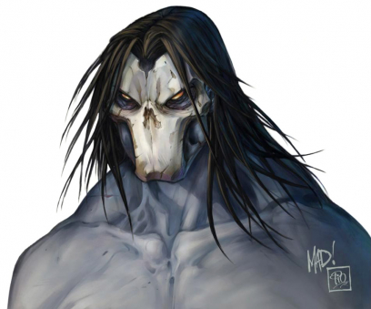 Concept art of Death's Face from Darksiders 2 by Joe Madureira