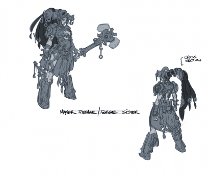 Concept art of Female Maker from Darksiders 2 by Paul Richards