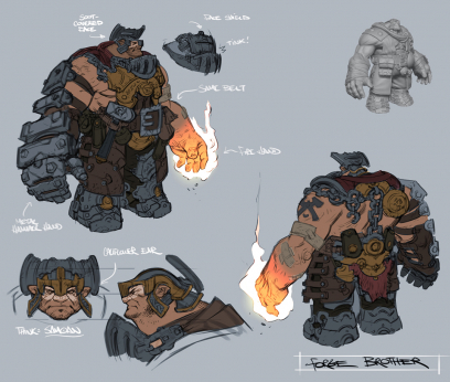 Concept art of Forge Brother from Darksiders 2 by Paul Richards