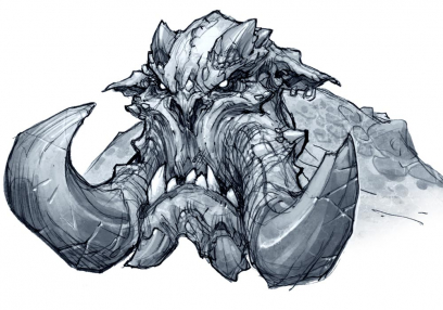 Concept art of Monster Face from Darksiders 2