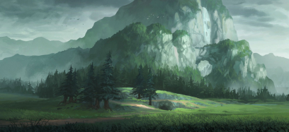 Concept art of Grassy Plains from Darksiders 2