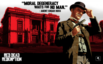 Wallpaper with concept art of Agent Edgar Ross from Red Dead Redemption