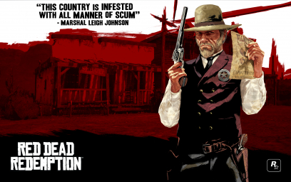 Wallpaper with concept art of Marshal Leigh Johnson from Red Dead Redemption