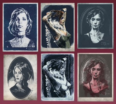 Women Portraits concept art from Dishonored