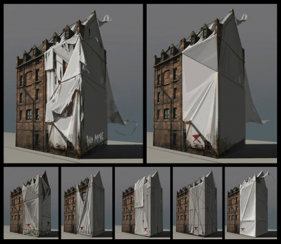 Covered Building concept art from Dishonored