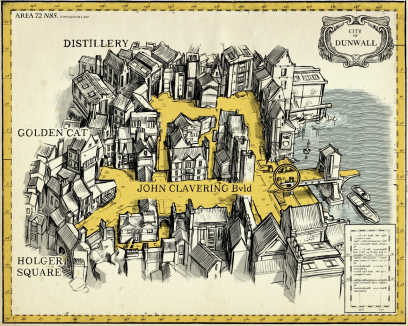 Dunwall City Map concept art from Dishonored