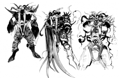 The Emperor Alternates concept art from Final Fantasy II by Yoshitaka Amano