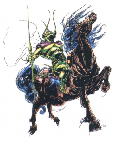 Death Rider concept art from Final Fantasy II by Yoshitaka Amano