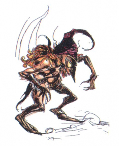 Goblin concept art from Final Fantasy II by Yoshitaka Amano