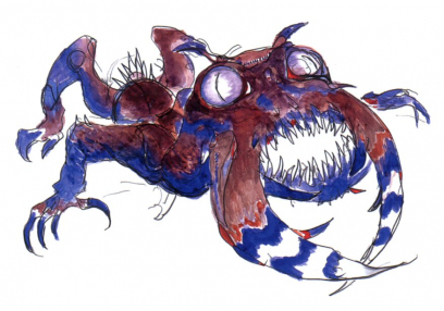 Antlion concept art from Final Fantasy IV by Yoshitaka Amano