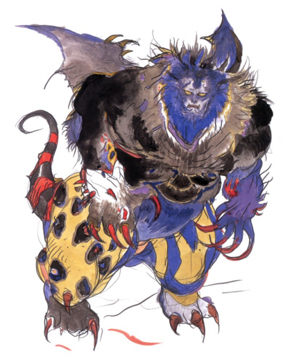 King of Eblan concept art from Final Fantasy IV by Yoshitaka Amano