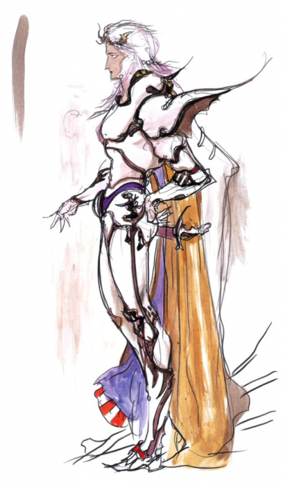 Cecil Harvey concept art from Final Fantasy IV by Yoshitaka Amano