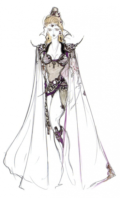 Rosa Joanna Farrell concept art from Final Fantasy IV by Yoshitaka Amano