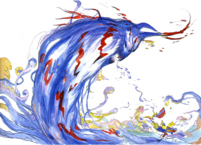 Zeromus concept art from Final Fantasy IV by Yoshitaka Amano