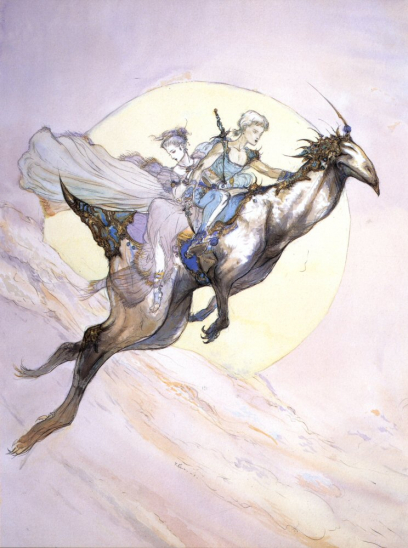 Into The Dawn concept art from Final Fantasy V by Yoshitaka Amano