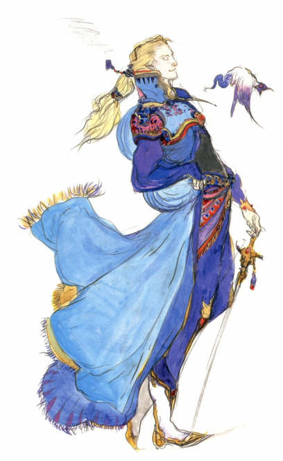 Edgar Roni Figaro concept art from Final Fantasy VI by Yoshitaka Amano