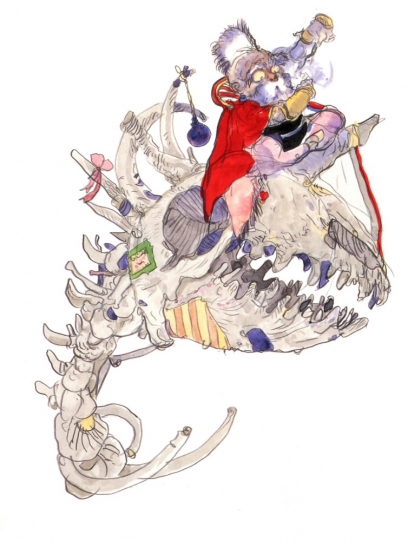 Strago Magus concept art from Final Fantasy VI by Yoshitaka Amano
