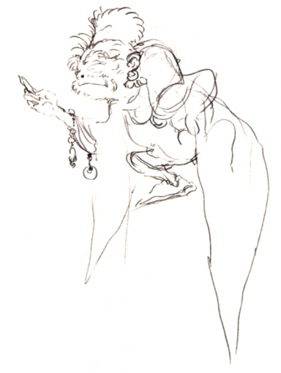 Strago Magus Sketch concept art from Final Fantasy VI by Yoshitaka Amano