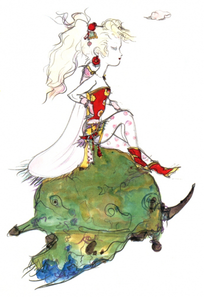 Terra Branford concept art from Final Fantasy VI by Yoshitaka Amano