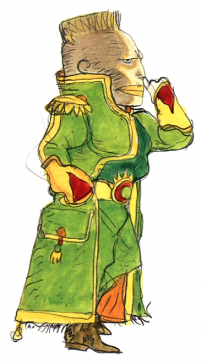 General Leo Cristophe concept art from Final Fantasy VI by Yoshitaka Amano