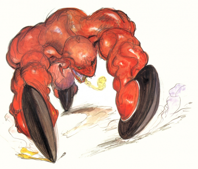 Magna Roader Red concept art from Final Fantasy VI by Yoshitaka Amano