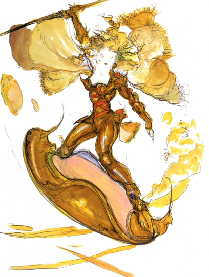 Crusader Female concept art from Final Fantasy VI by Yoshitaka Amano