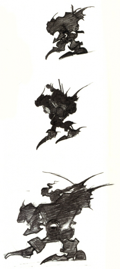 Logo Sketches concept art from Final Fantasy VI by Yoshitaka Amano