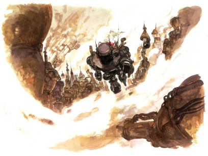 City Of Magic concept art from Final Fantasy VI by Yoshitaka Amano