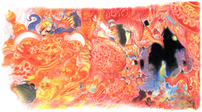 Dream Opera concept art from Final Fantasy VI by Yoshitaka Amano
