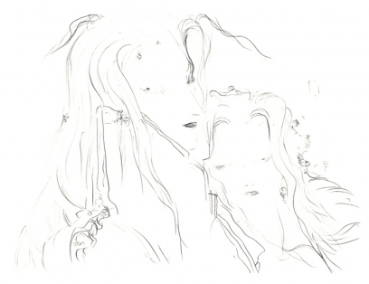 Giving Sketch concept art from Final Fantasy VII by Yoshitaka Amano