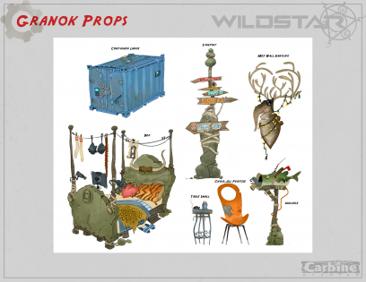 Granok Props concept art from WildStar by Cory Loftis