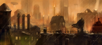 Gotham Skyline concept art from Batman: Arkham City