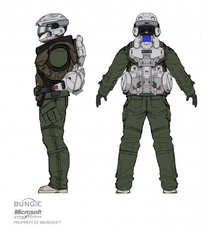 Marine With Rebreather concept art from Halo:Reach by Isaac Hannaford