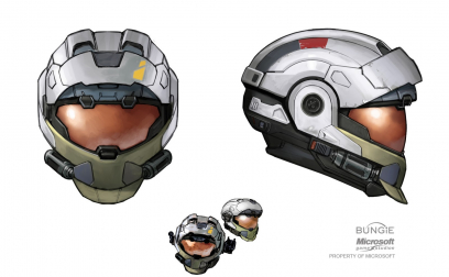 Rosenda Helmet concept art from Halo:Reach by Isaac Hannaford
