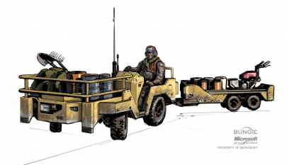 Pioneer Cart concept art from Halo:Reach by Isaac Hannaford